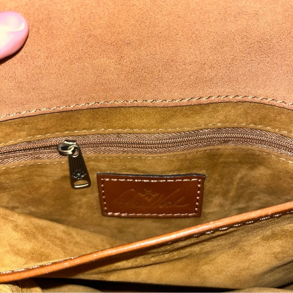 Patricia Nash Brown Leather Tassel Shoulder Bag